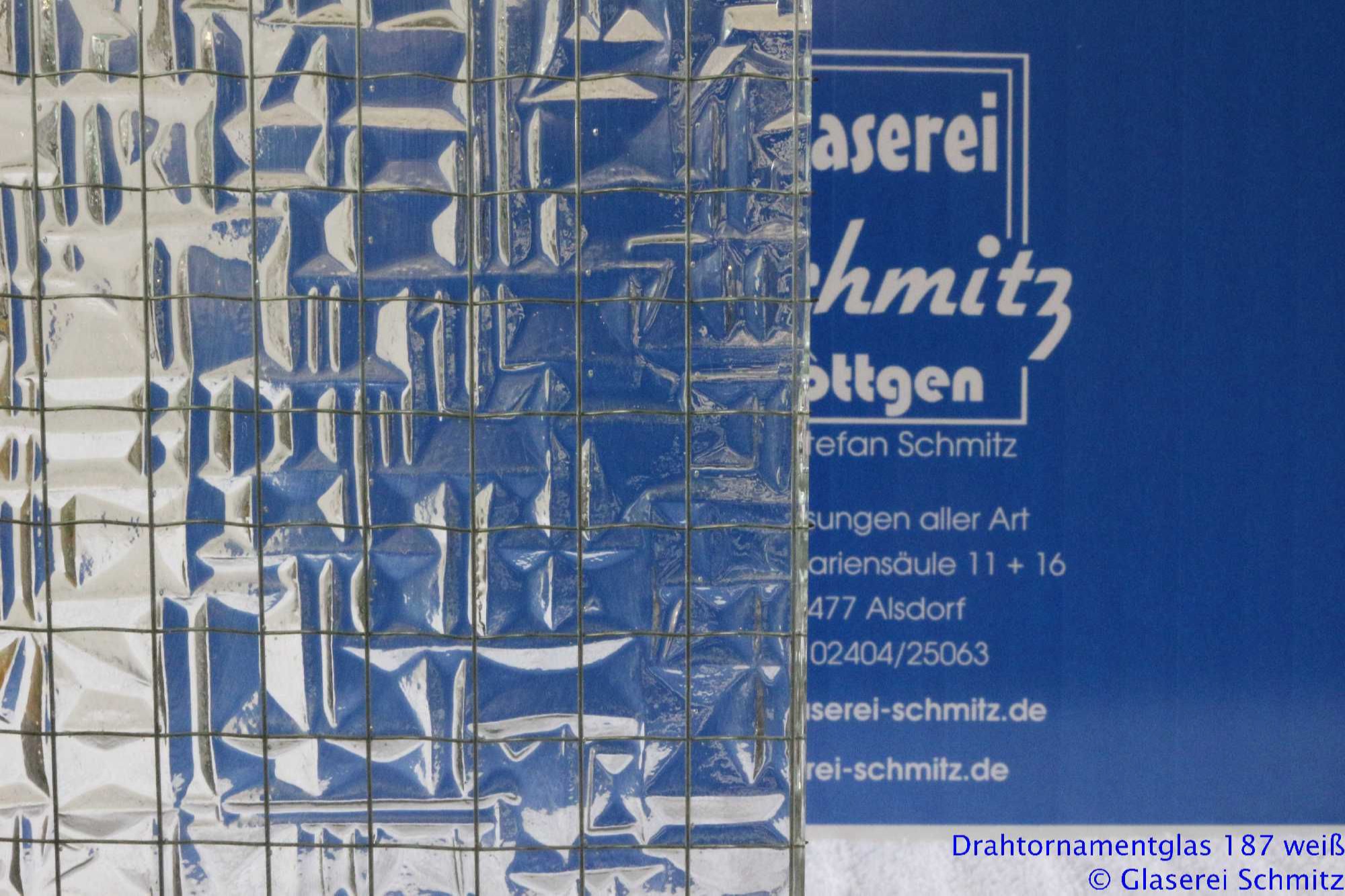 Drahtornamentglas 187 weiß