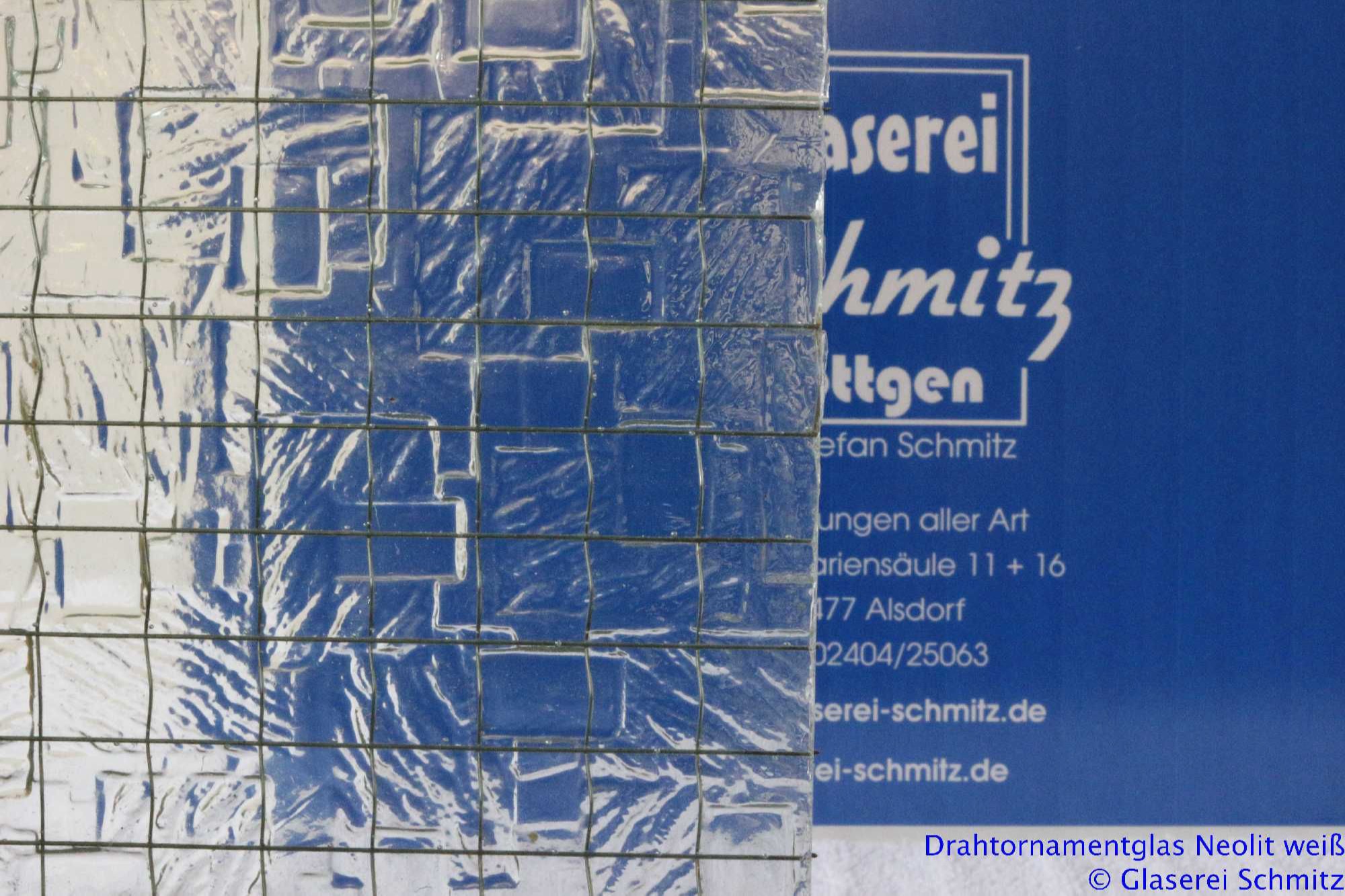 Drahtornamentglas Neolit weiß